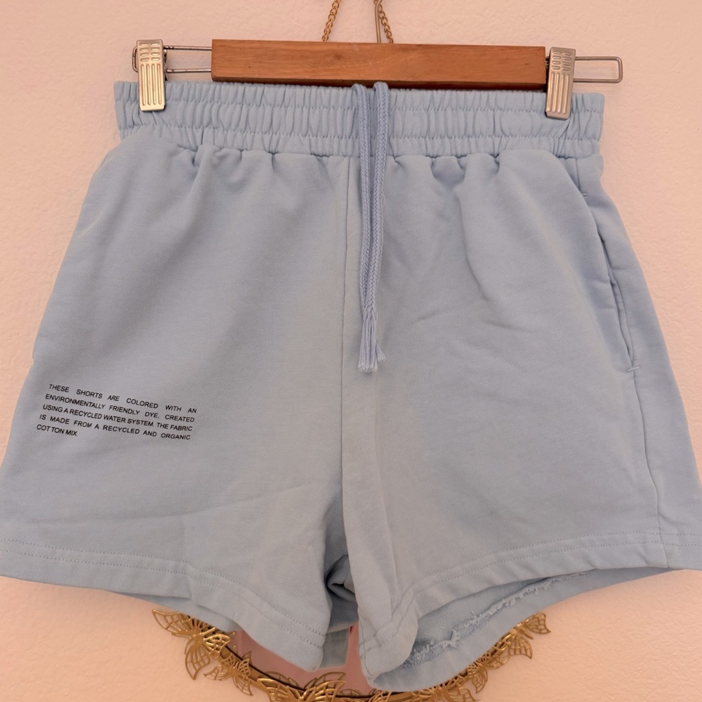 Pangaia Cotton Light Blue Women's Shorts